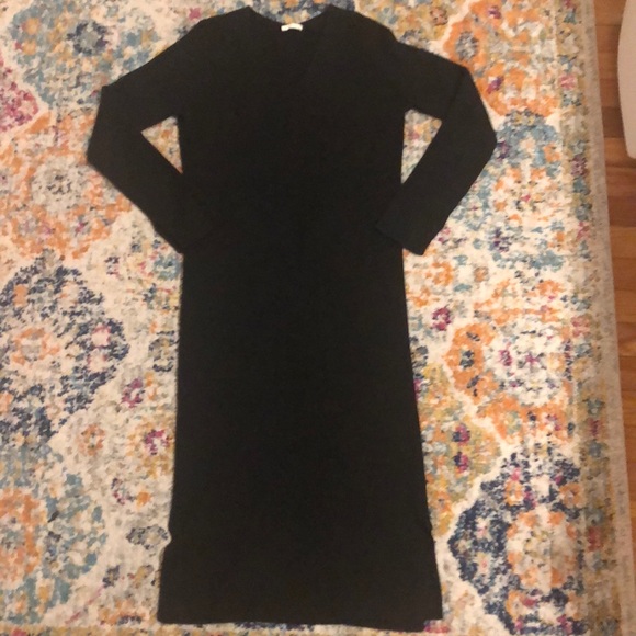 Uniqlo ribbed sweater knit dress black S - Picture 2 of 6